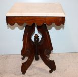 Walnut Victorian Marble Top Table