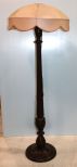 Walnut Floor Lamp with Pink Shade