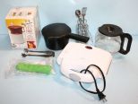 Rival Waffle Maker, Iced Teapot, Coffee Pot, Pampered Chef Strainer & Pampered Chef Herb Infusor