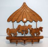 Wood Horse Carousel Hanging Shelf