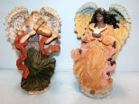 Two Ressin Guardian Angel Statues