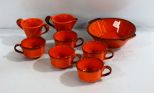 Orange China & Two Flower Mugs