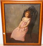 Oil on Canvas of Girl in Chair