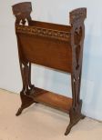 Carved Oak Magazine Stand