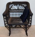 Blue Wicker Arm Chair