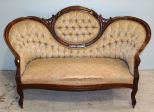 Walnut Victorian Medallion Back Settee