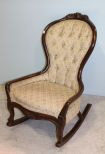 Walnut Flowered Carved Rocker