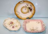 Three Hand Painted Porcelain Trays