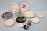 Nine Various Small Plates, Four Butter Pots & FF Shell Dish