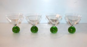 Set of Four Weighted Ball Cocktail Glasses