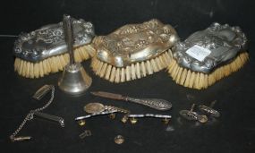 Small Sterling Lot of Bell, Tie Pins, Bracelets 5