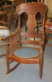 Oak Rocker with Padded Seat Oak Rocker with Padded Seat; 41