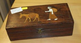 Wood Box with Inlaid Ivory Wood Box with Inlaid Ivory; 8