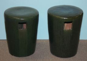 Two Porcelain Oriental Seats Two Porcelain Oriental Seats; 13