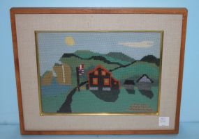 Embroidery of a House in the Gaspe of Quebec, by Carol Weichert Embroidery of a House in the Gaspe of Quebec, by Carol Weichert; 1972, 8