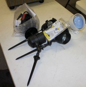 120V Quick Pump, Outdoor Solar Lights, a Glue Gun and a Spot Light 120V Quick Pump, Outdoor Solar Lights, a Glue Gun and a Spot Light