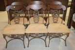 Set of Six Iron and Wood Dining Chairs (see table lot# 0103) Set of Six Iron and Wood Dining Chairs, see matching table lot #0103; 39