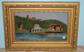 Reverse Oil Painting of Heidelberg Castle Reverse Oil Painting of Heidelberg Castle; 32 1/2