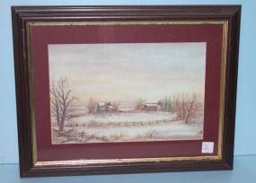 Print of Country Scene Print of Country Scene, by G.H. Durrie; 18 1/2