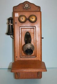 20th Century Oak North Electric Company Wall Telephone 20th Century Oak North Electric Company Wall Telephone