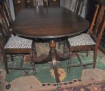 Vintage Duncan Phyfe Style Dining Table Vintage Duncan Phyfe Style Dining Table with brass paw feet; 30