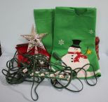 Two Tree Skirts, Star Christmas Topper and Extention Cord