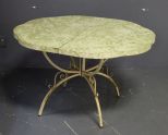 Vintage Breakfast Table Description: Vintage Breakfast Table, iron base with Formica top; 47