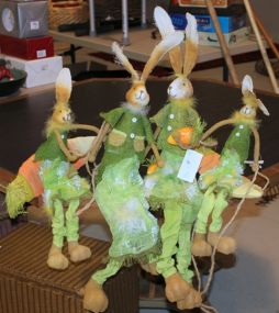 Four Decorative Rabbits Description: Four Decorative Rabbits. Tallest is 25 1/2