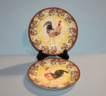 Two Rooster Design Plates Description: Two Rooster Design Plates. 8 1/2