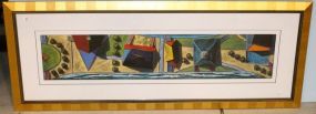 Colorful Print of Beach House Roofs 64