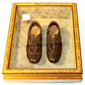 Pair of Childs Shoes in Shadowbox Frame 9
