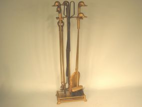 Brass fireplace set