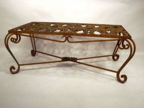 Iron Glass Top Coffee Table
