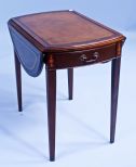 Mahogany Hepplewhite Style Pembroke Table w/ Satin