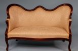 Walnut Victorian Love Seat