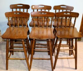 Six Walnut Barstools