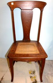 Oak Cane Seat T-Back Chair