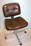 Brown Upholstered Chrome Office Chair