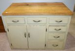 Kitchen Cabinet with Butcher Block Top