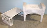 Wicker Stool & Wicker Bed Tray