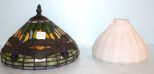 Stain Glass Shade & Milkglass Glass