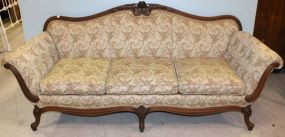 Walnut Rose Carved Sofa