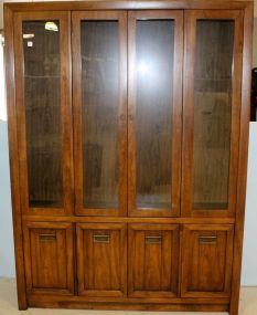 Oak Two Door Over Four Door China Cabinet