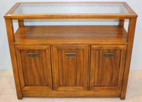 Oak Server with Glass Insert Top