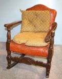 Walnut Carved Arm Rocker