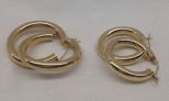 Two Pairs of Ladies Gold Hoop Earrings Two Pairs of Ladies Gold Hoop Earrings