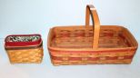 Rectangular Longaberger Basket & Small Longaberger Basket