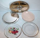 Mirror Plateaus & Four Frosted Plates