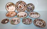 Hand Painted Bowl with Sixteen Porcelain Eggs & Eight Plates