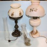 Glass Aladdin Lamp & Vintage Brass Lamp